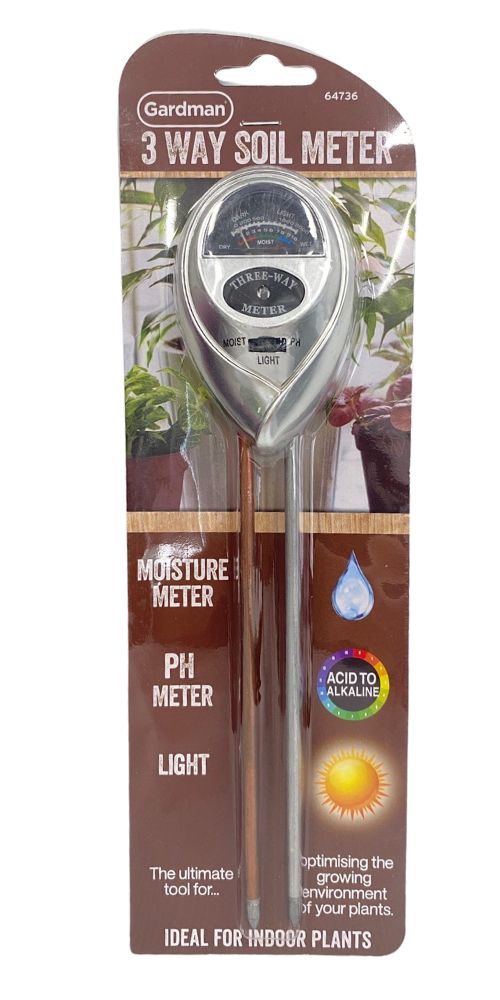 3 way moisture, light and PH meter