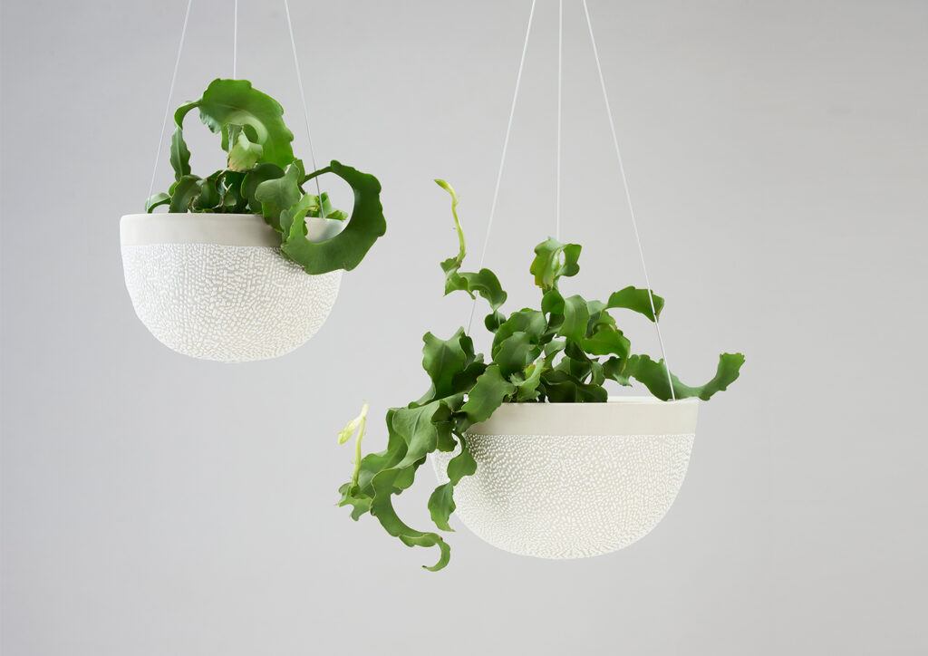Water Bead White Hanging Planter - Angus & Celeste