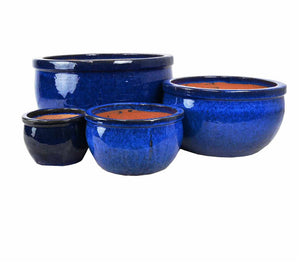 Glazed flat rimmed bowls